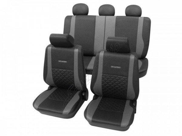 Housses pour sièges de voitures auto, Aspect cuir, Kit complet, Alfa Romeo 75, anthracite noir gris