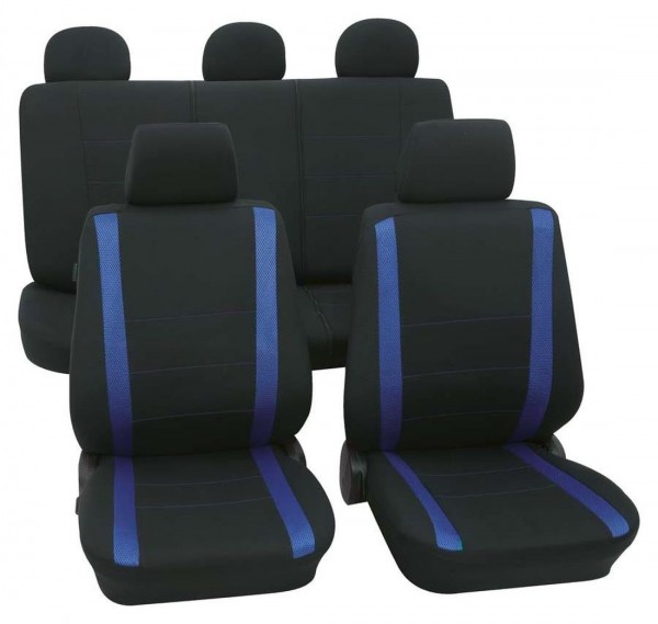 Ford S-Max, Housse siège auto, kit complet, noir, bleu