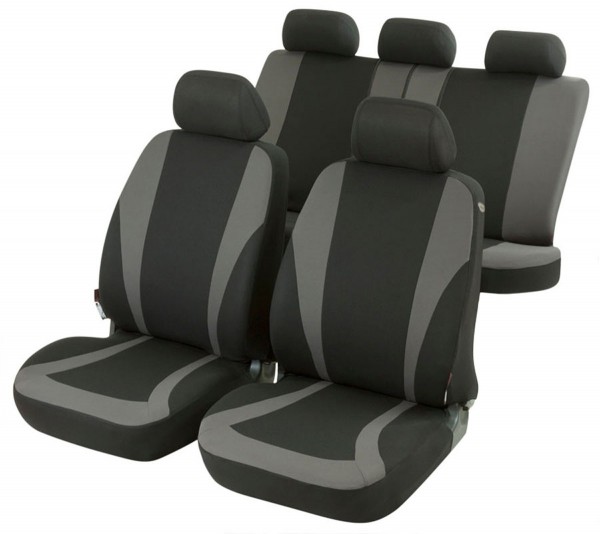 VW Scirocco, Housse siège auto, kit complet, noir, gris