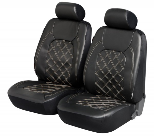 VW Sharan, Housse siège auto, kit complet, noir, similicuir