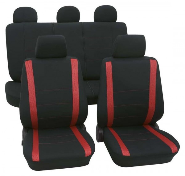 Dacia Sitzbezüge komplett, Housse siège auto, kit complet, noir, rouge