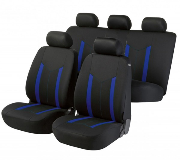 Audi Q8, Housse siège auto, kit complet, noir, bleu
