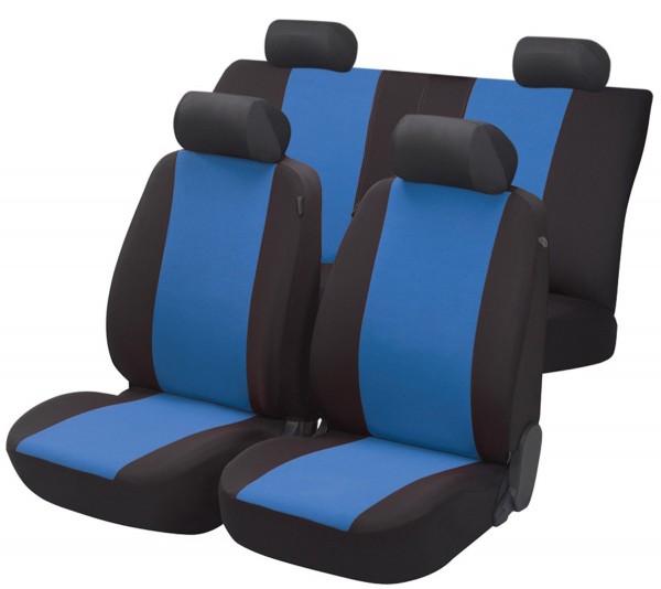 Dacia Logan, Housse siège auto, kit complet, noir, bleu,