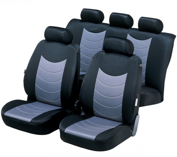 Fiat Doblo, Housse siège auto, kit complet, noir, gris,