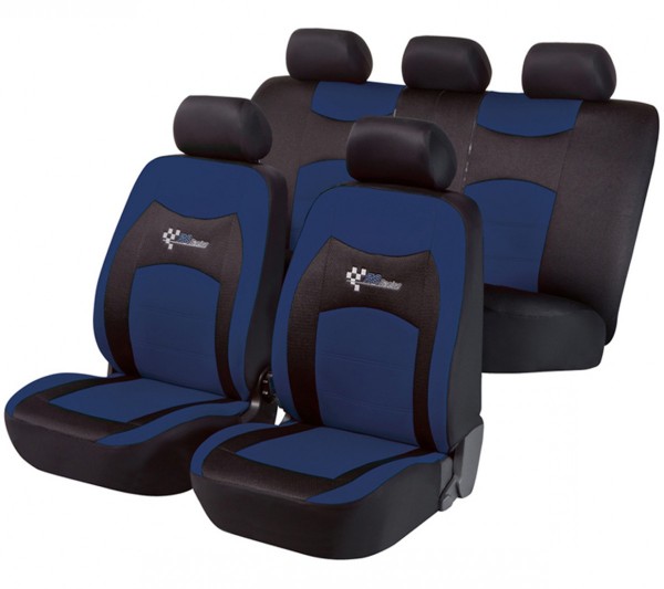 Renault Fluence, Housse siège auto, kit complet, noir, bleu