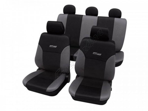 Housses pour sièges de voitures auto, Aspect cuir, Kit complet, Alfa Romeo 155, gris noir anthracite