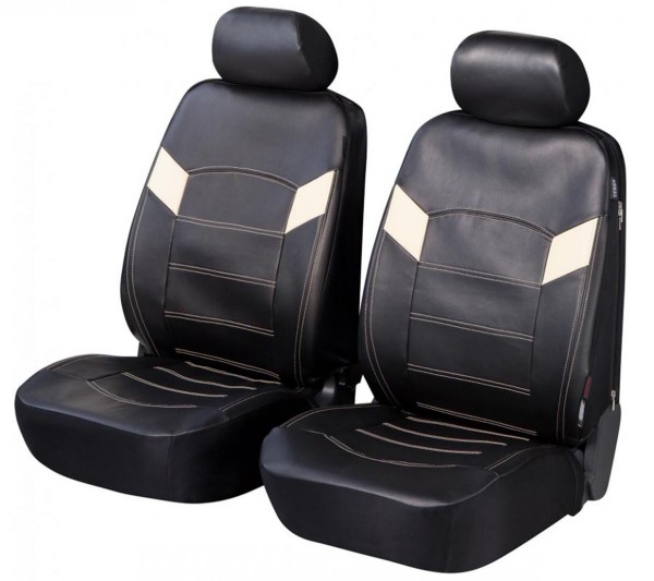 Daihatsu Charade, Housse siège auto, sièges avant, noir, similicuir