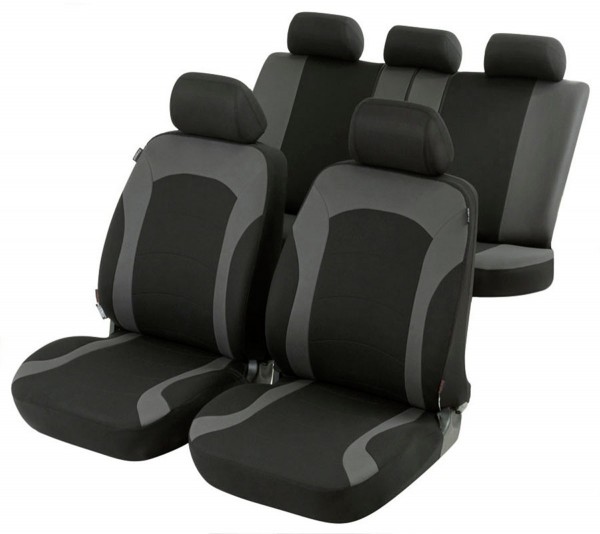 Fiat Brava, Housse siège auto, kit complet, noir, gris