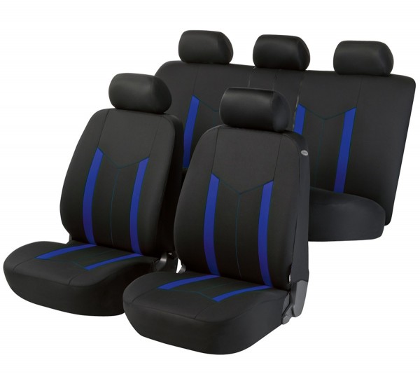 Mitsubishi, Housse siège auto, kit complet, noir, bleu