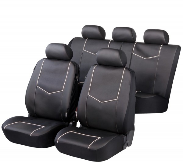 Hyundai ix55, Housse siège auto, kit complet, noir, similicuir