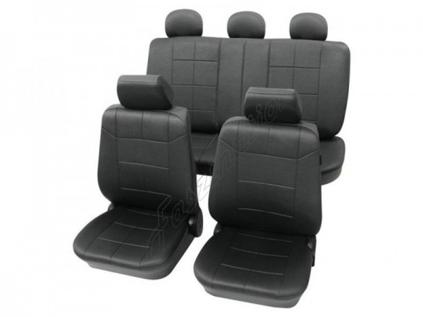 Housses pour sièges de voitures auto, Aspect cuir, Kit complet, Alfa Romeo 145, noir anthracite