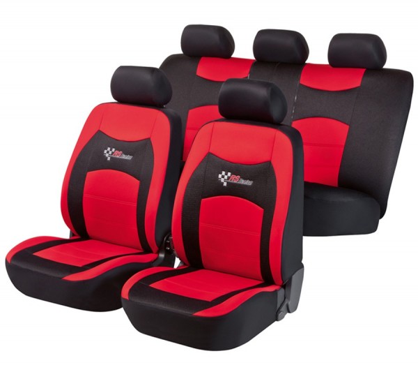 Toyota Verso, Housse siège auto, kit complet, noir, rouge