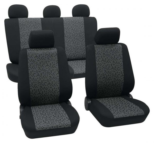 Mitsubishi Sitzbezüge komplett, Housse siège auto, kit complet, noir, gris