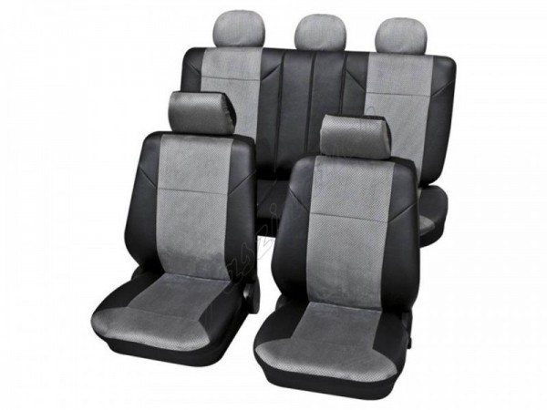 Housses pour sièges de voitures auto, Kit complet, Alfa Romeo 156, gris noir
