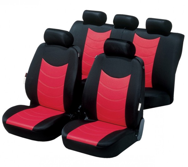 Opel Astra-H GTC, Housse siège auto, kit complet, rouge, noir,