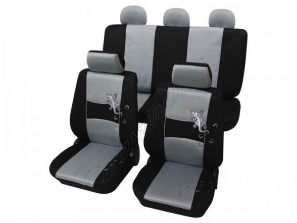 Housses pour sièges de voitures auto, Kit complet, Alfa Romeo 156, argent gris noir