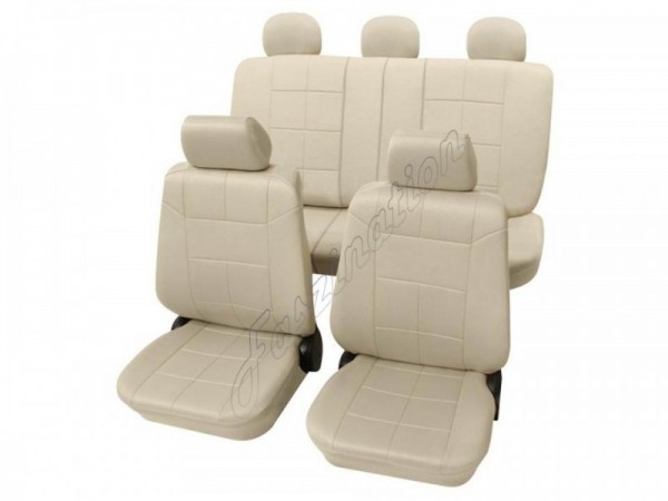 Housses pour sièges de voitures auto, Aspect cuir, Kit complet, Alfa Romeo 155, beige