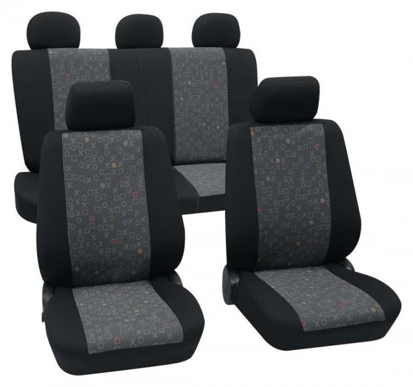 Daihatsu Materia, Housse siège auto, kit complet, noir, graphite
