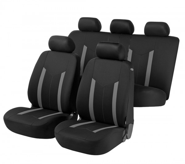 Fiat Linea, Housse siège auto, kit complet, noir, gris