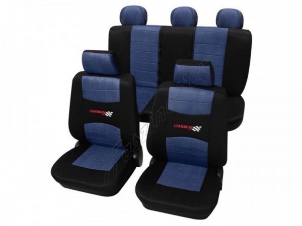 Housses pour sièges de voitures auto, Kit complet, Peugeot 309, bleu noir