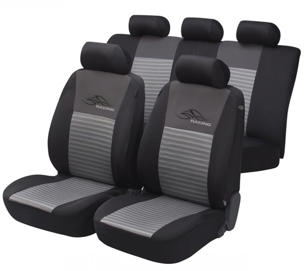 Seat kit complet, Housse siège auto, kit complet, noir, gris,