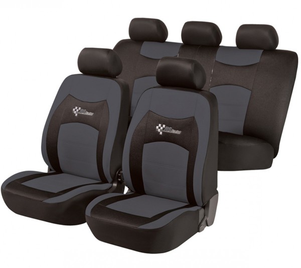 Seat kit complet, Housse siège auto, kit complet, noir, gris