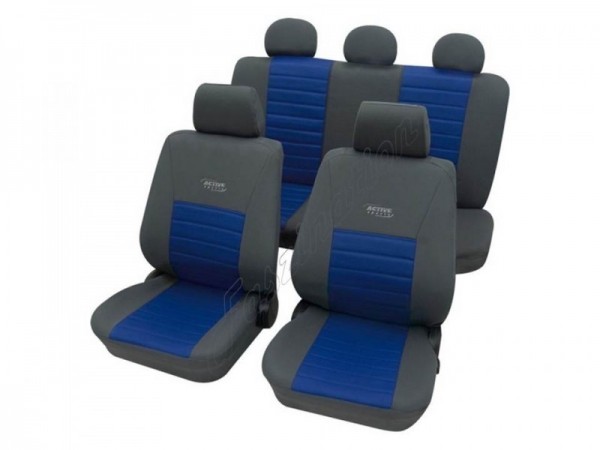 Housses pour sièges de voitures auto, Kit complet, Peugeot 4007, gris bleu anthracite