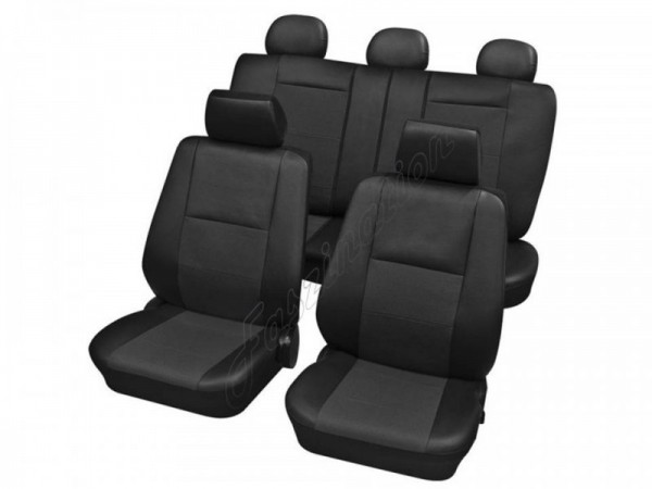 Housses pour sièges de voitures auto, Kit complet, Peugeot, 106 sans airbag latéral, 205, 206/206+ à partir de 4/2009, 207, 306, 309, 406, 4007 ,noir anthracite
