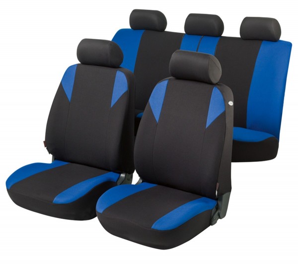 Toyota Verso, Housse siège auto, kit complet, noir, bleu