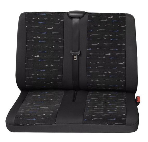 Van Housses pour sièges de voitures, 1 x Double siège derrière, Iveco Daily, Couleurs: gris/bleu