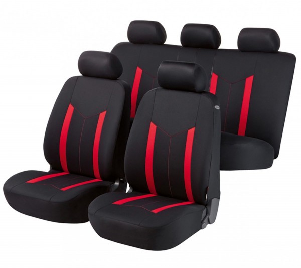 Ford Orion, Housse siège auto, kit complet, noir, rouge