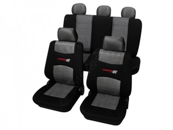Housses pour sièges de voitures auto, Kit complet, Alfa Romeo 145, gris noir