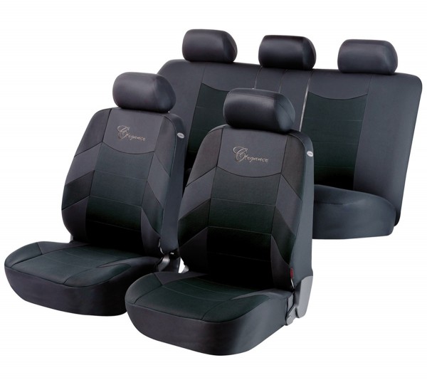 Seat Cordoba, Housse siège auto, kit complet, noir, gris