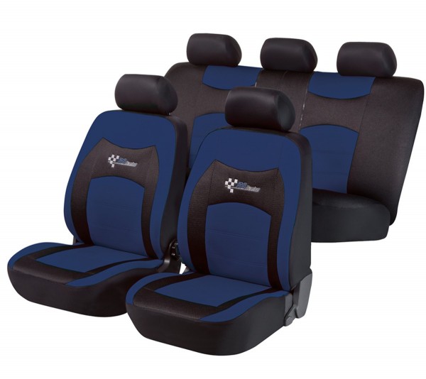 Suzuki Splash, Housse siège auto, kit complet, noir, bleu