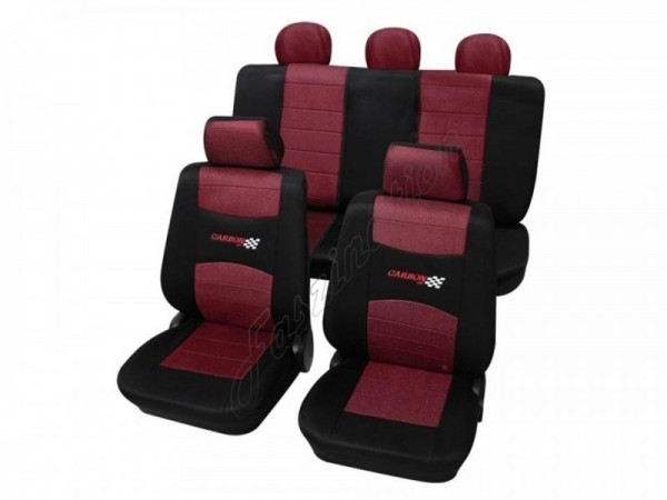 Housses pour sièges de voitures auto, Kit complet, Peugeot 309, rouge noir